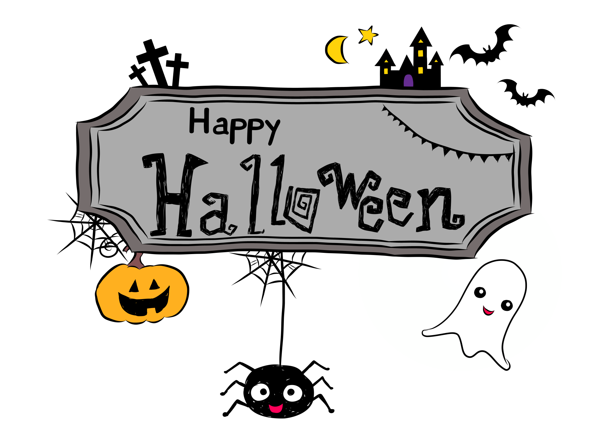 Halloween-banner Gratis PNG HQ-afbeelding