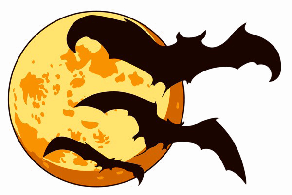 Halloween Bat Moon PNG Image