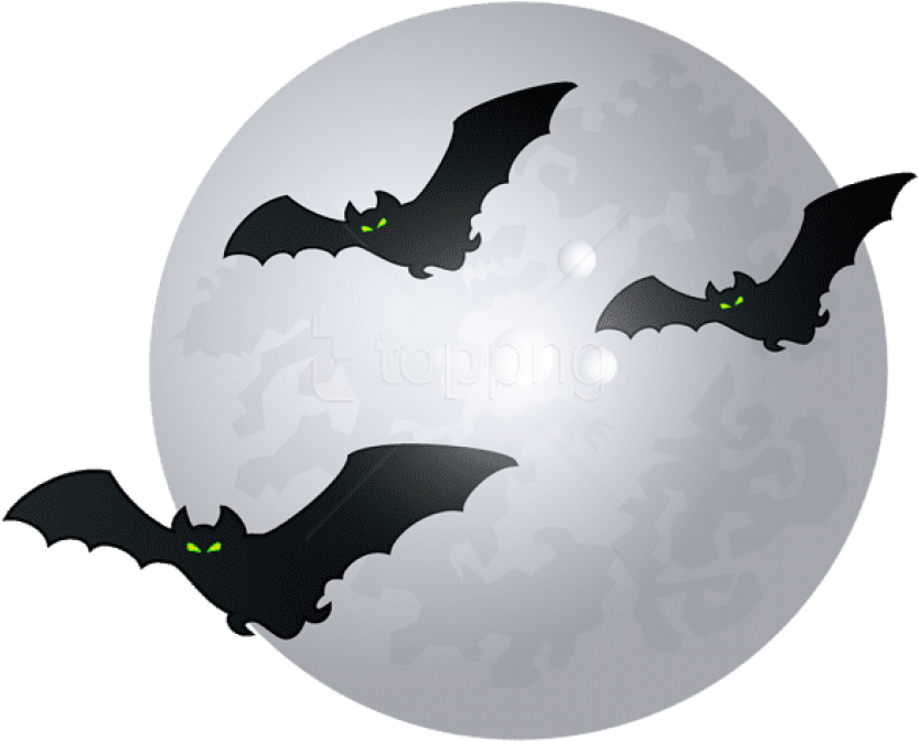 Halloween Bat Moon PNG Photo