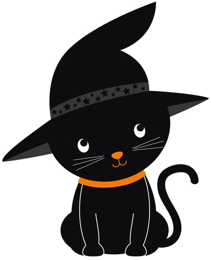 Foto di PNG nera del gatto di Halloween