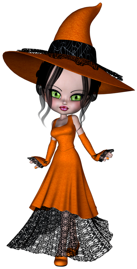 Chica de Halloween bruja gratis PNG hq imagen