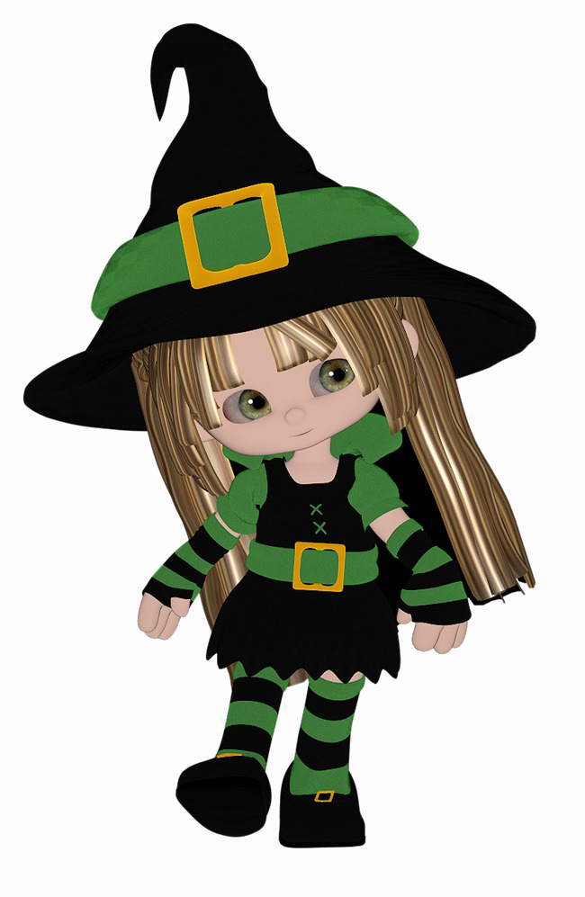 Imagen de PNG de la bruja de la niña de Halloween