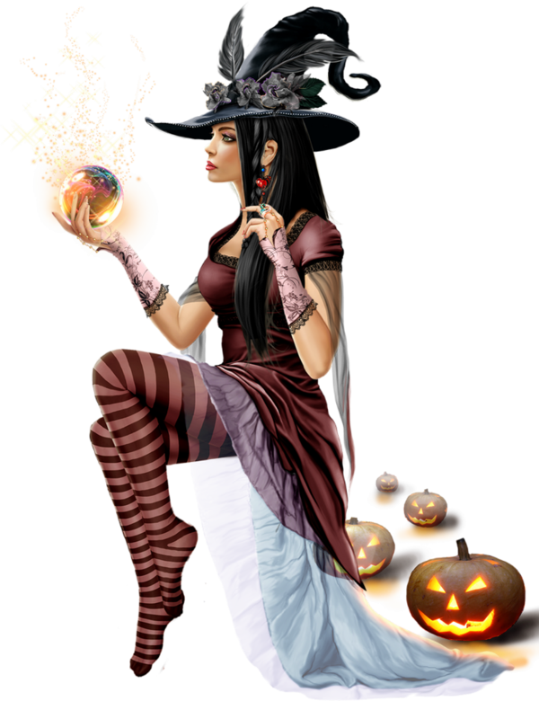 Foto di PNG della strega della ragazza di Halloween