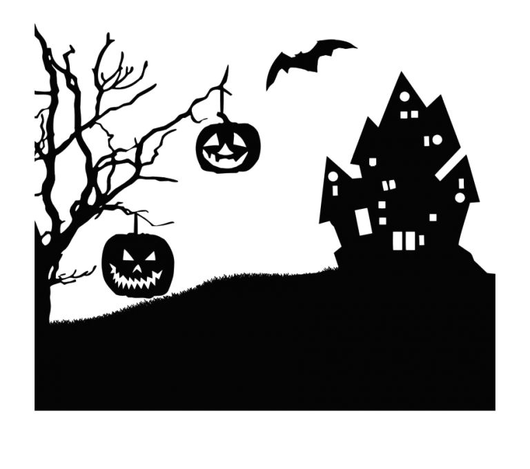 Halloween-silhouet illustratie Download PNG-Afbeelding