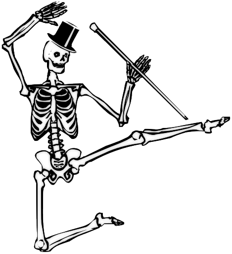 Imagem transparente assustador de esqueleto de Halloween