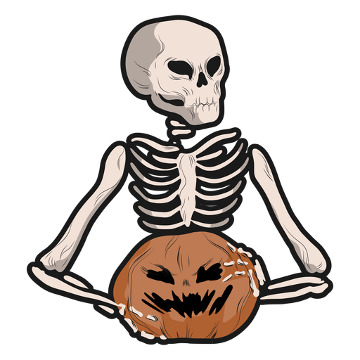 Imagens transparentes de esqueleto de Halloween