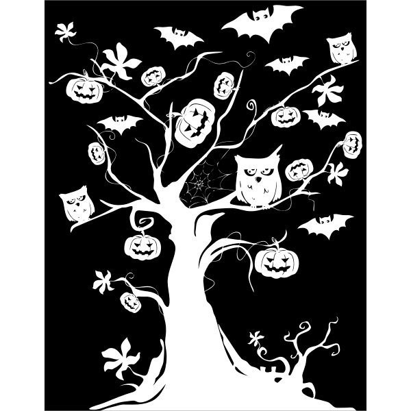 Imagen Transparente del árbol de Halloween