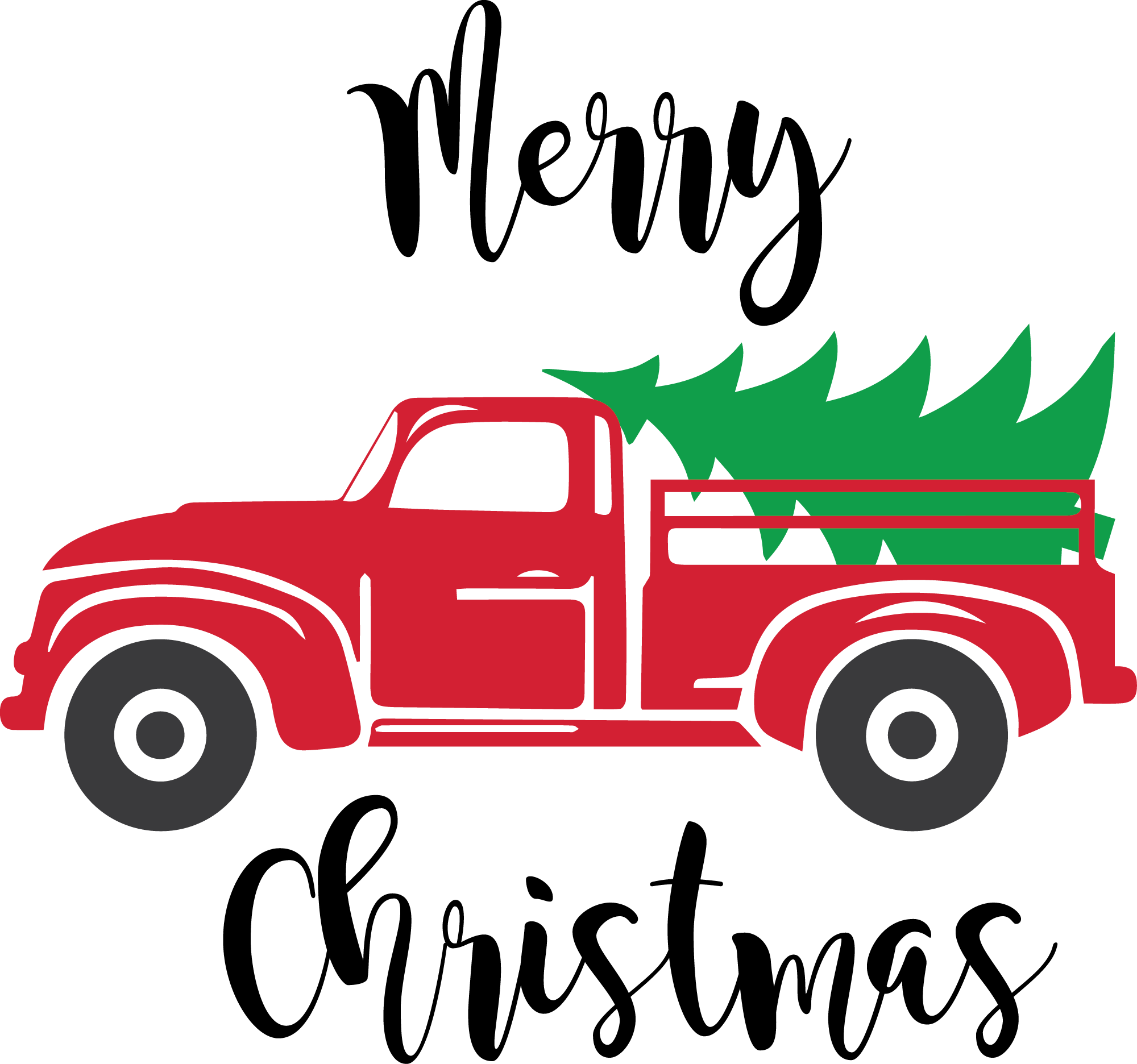 Red Truck Christmas PNG Download Image