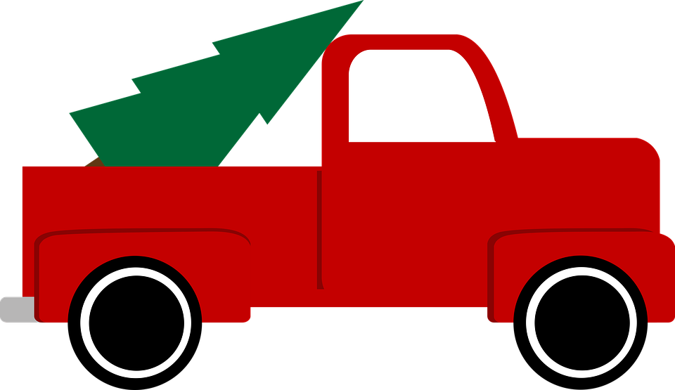 Red Truck Christmas PNG Free Download