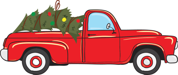 Red Truck Christmas PNG Free HQ Download