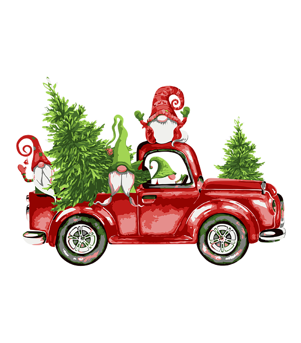 Red Truck Christmas PNG-Afbeelding HQ