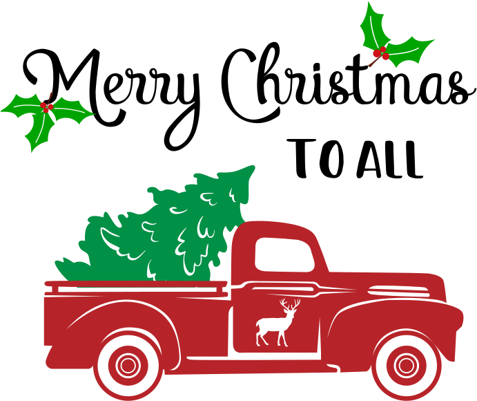 Red Truck Christmas PNG Image