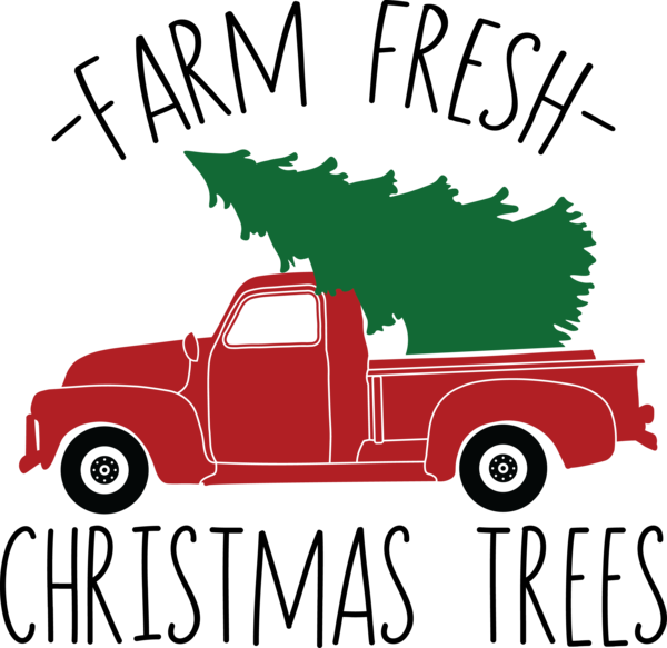 Red Truck Kerst PNG Pic