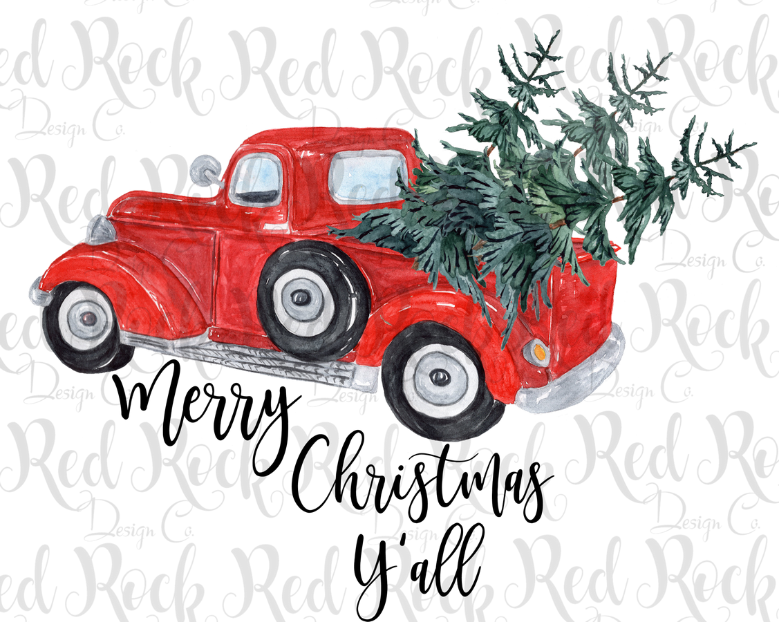 Red Truck Christmas PNG-Bild