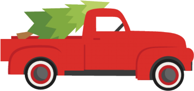 Rode vrachtwagen kerst Transparant Image