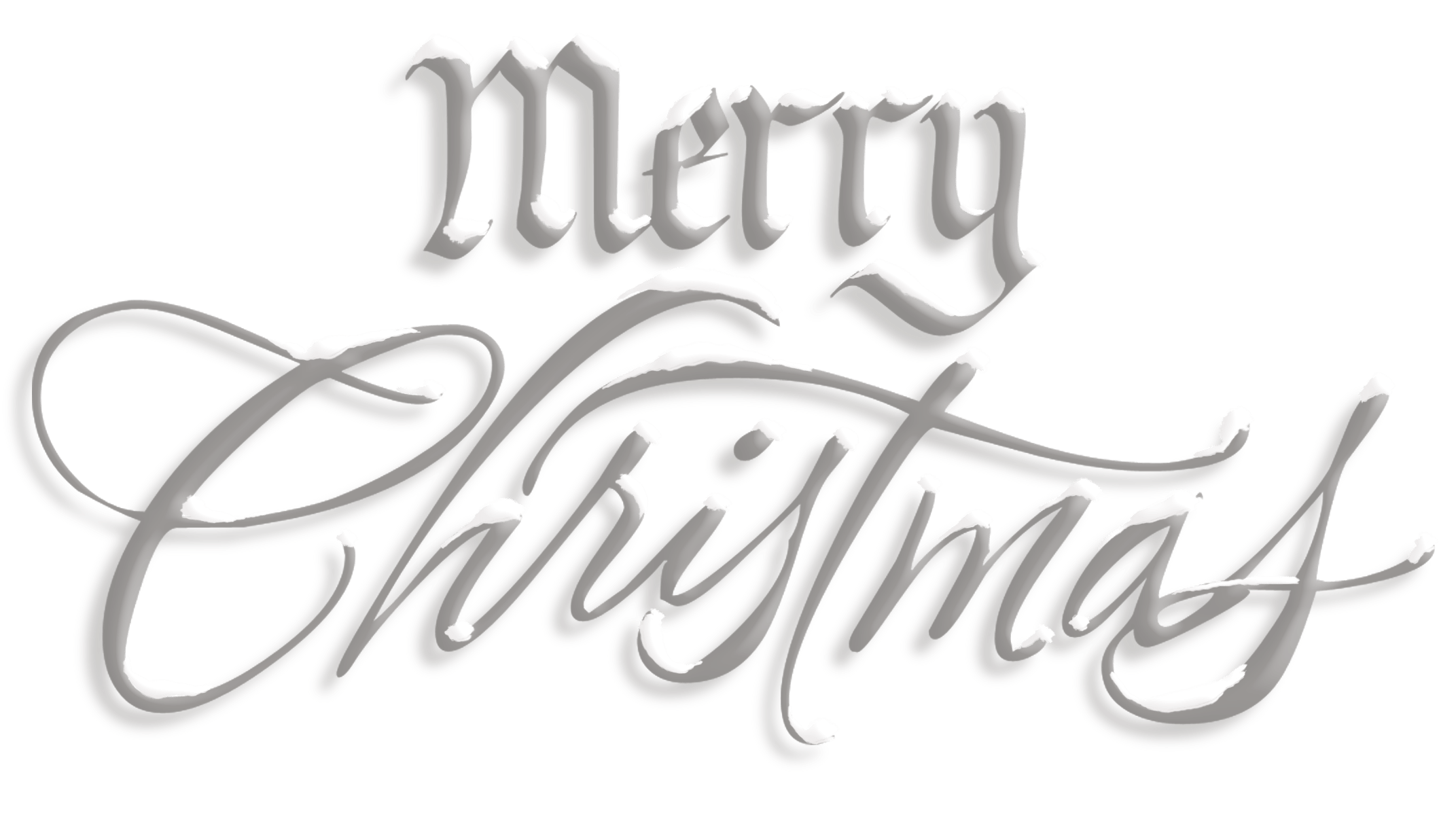 White Merry Christmas PNG Photo