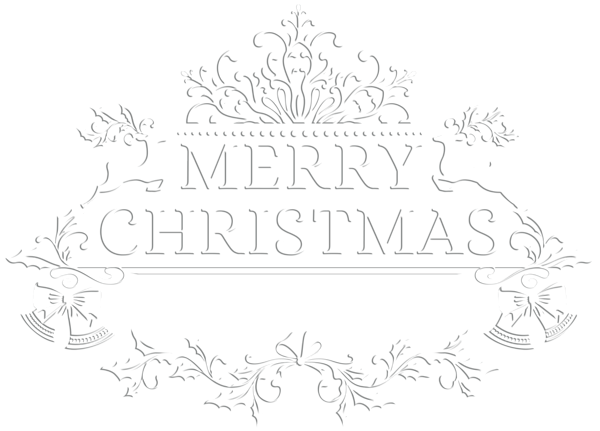White Merry Christmas PNG Pic HQ