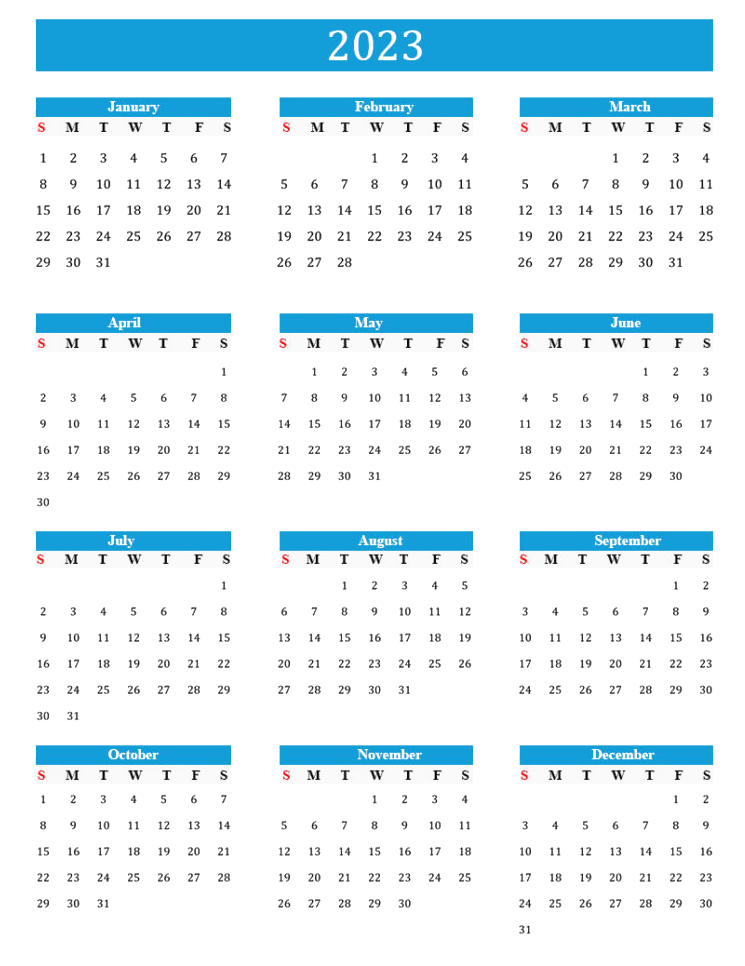 Calendar 2023 PNG Image