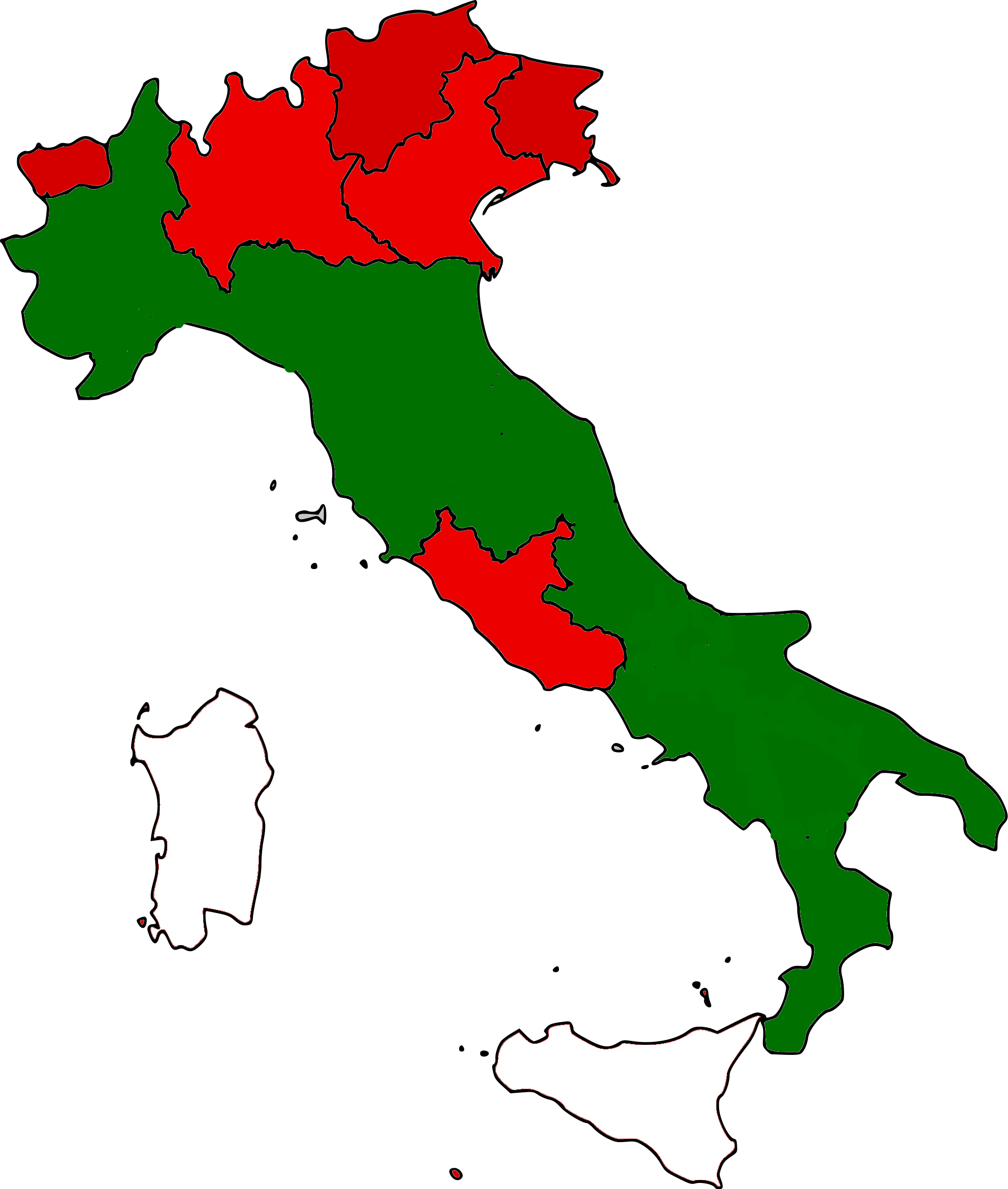 Italy Flag Map PNG