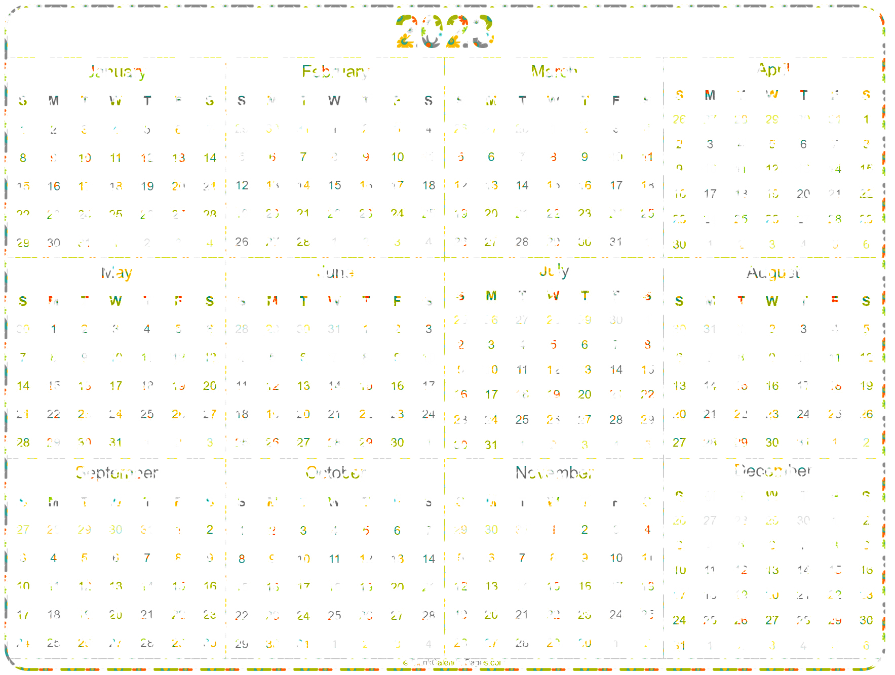 Vector Calendar 2023 PNG Image HQ