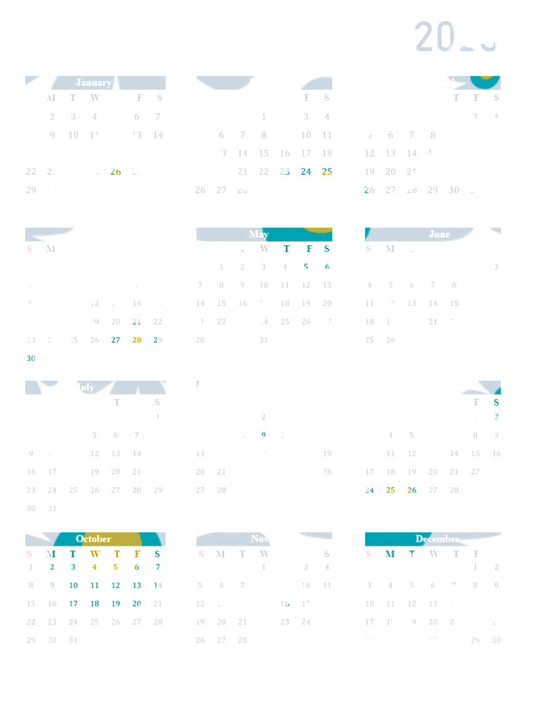 Vector Calendar 2023 PNG Image