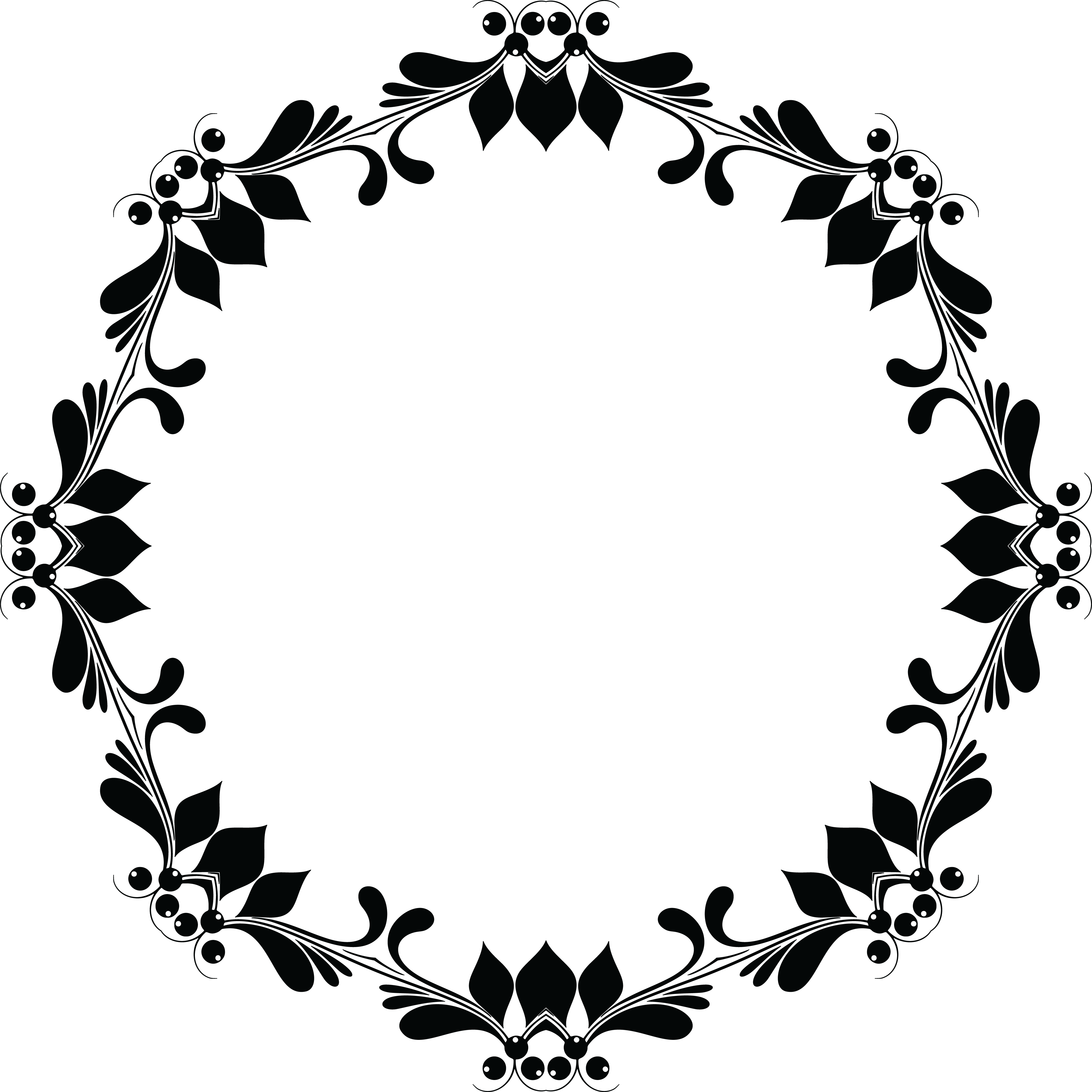 Fundo de imagem de borda floral preto PNG