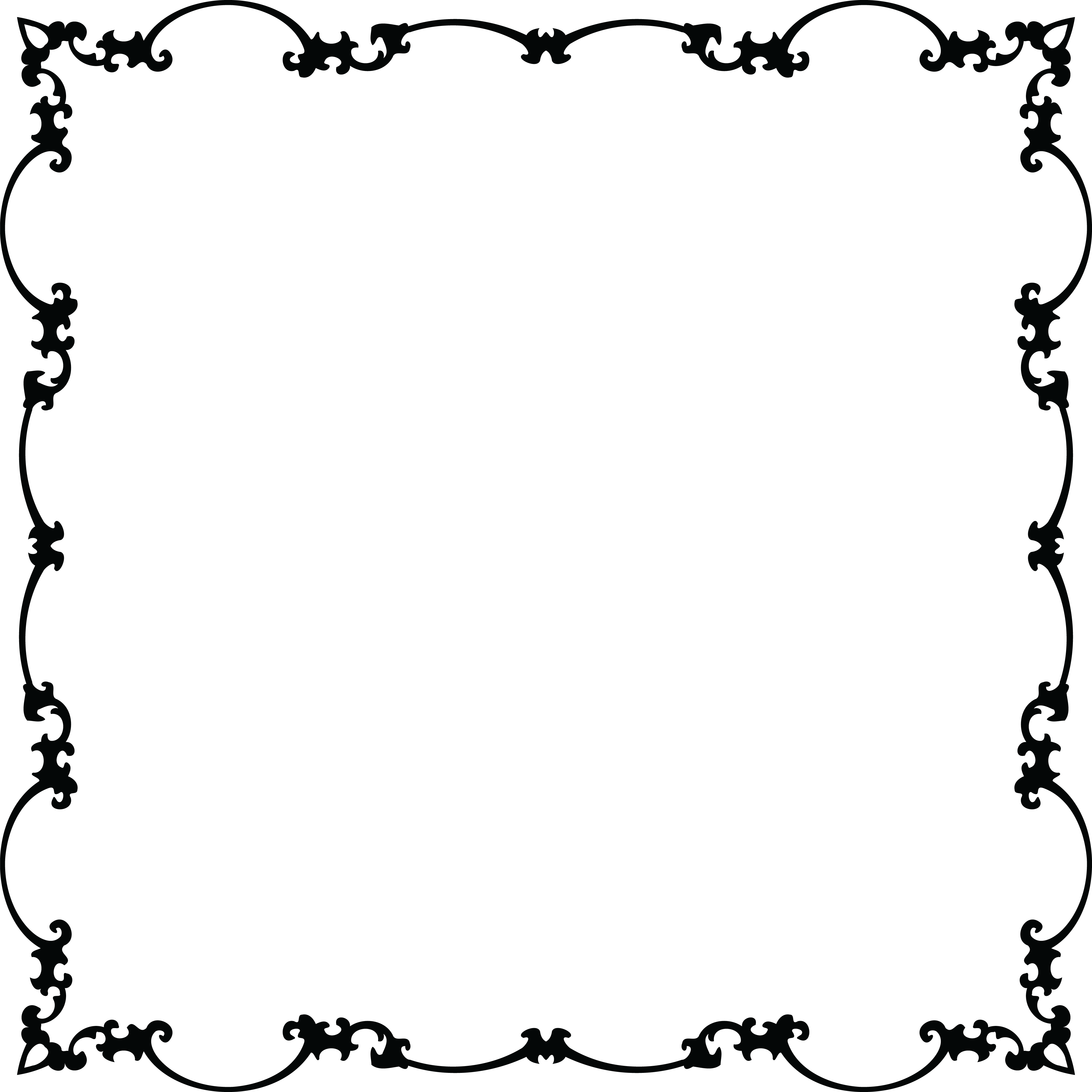 Imagem transparente de fronteira floral preta
