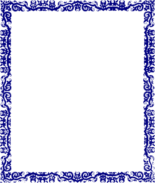 Blue Floral Border PNG Image