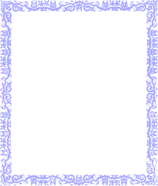 Blue Floral Border PNG Transparent Image