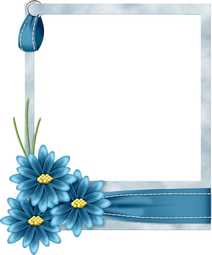 Imagens transparentes de fronteira floral azul