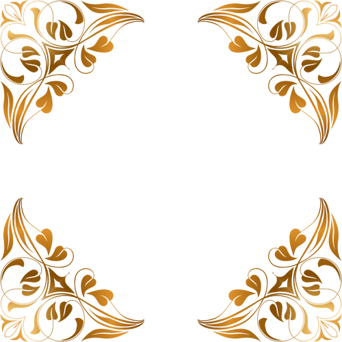 Brown Floral Border PNG Photo