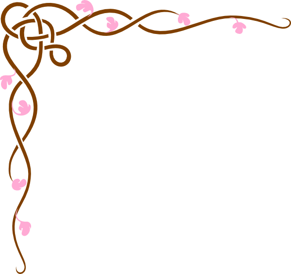 Pic PNG de bordure florale brune