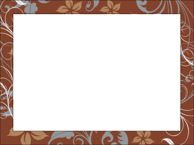 Brown Floral Border PNG Transparent Image