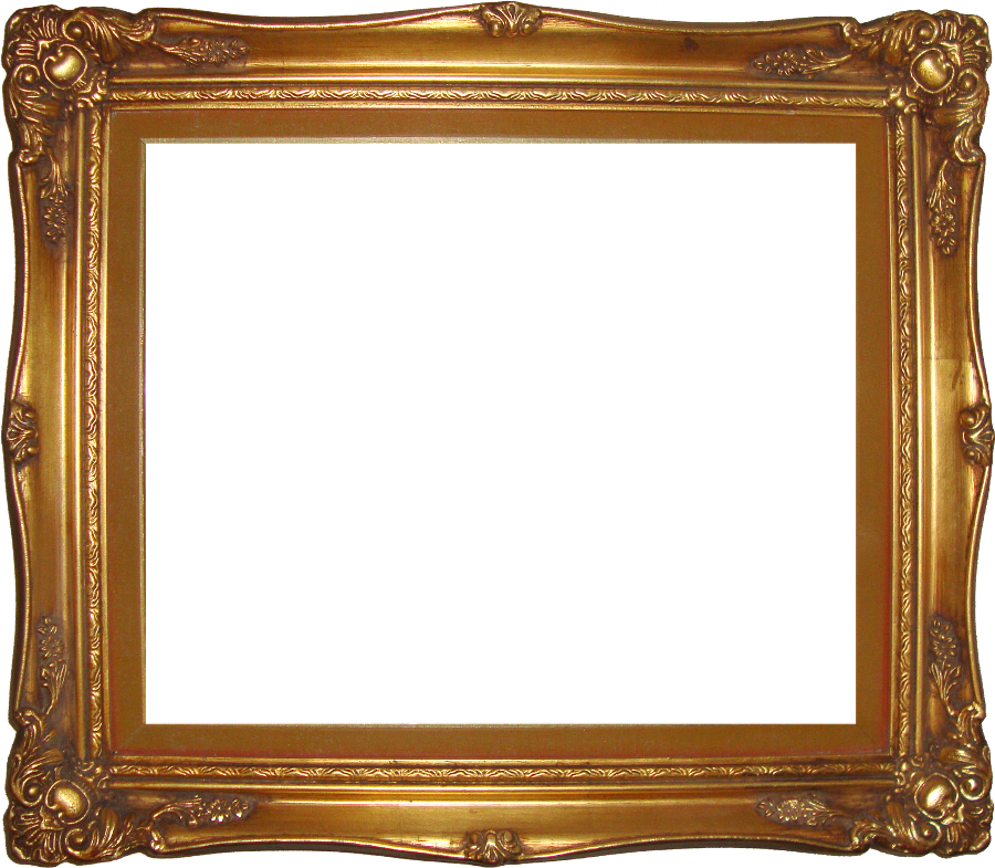 Gouden frame Transparante achtergrond PNG