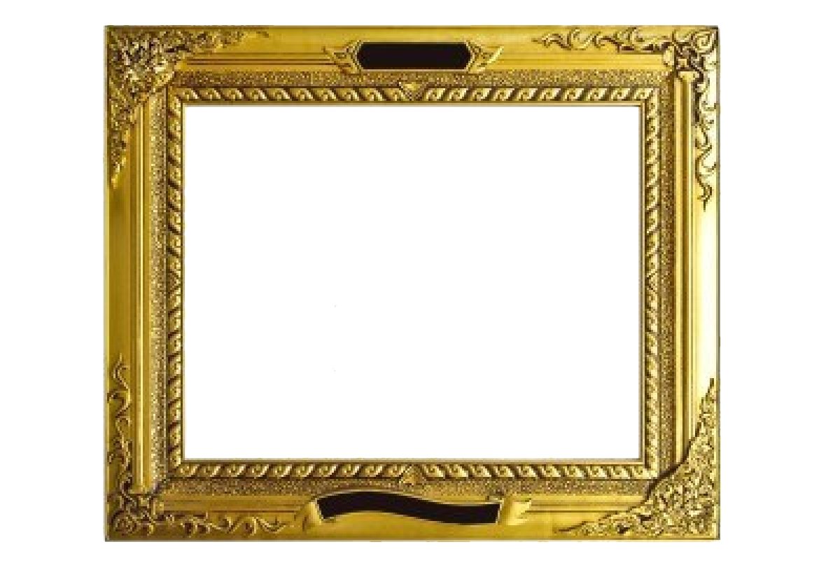 Transparentes Bild des goldenen Rahmens