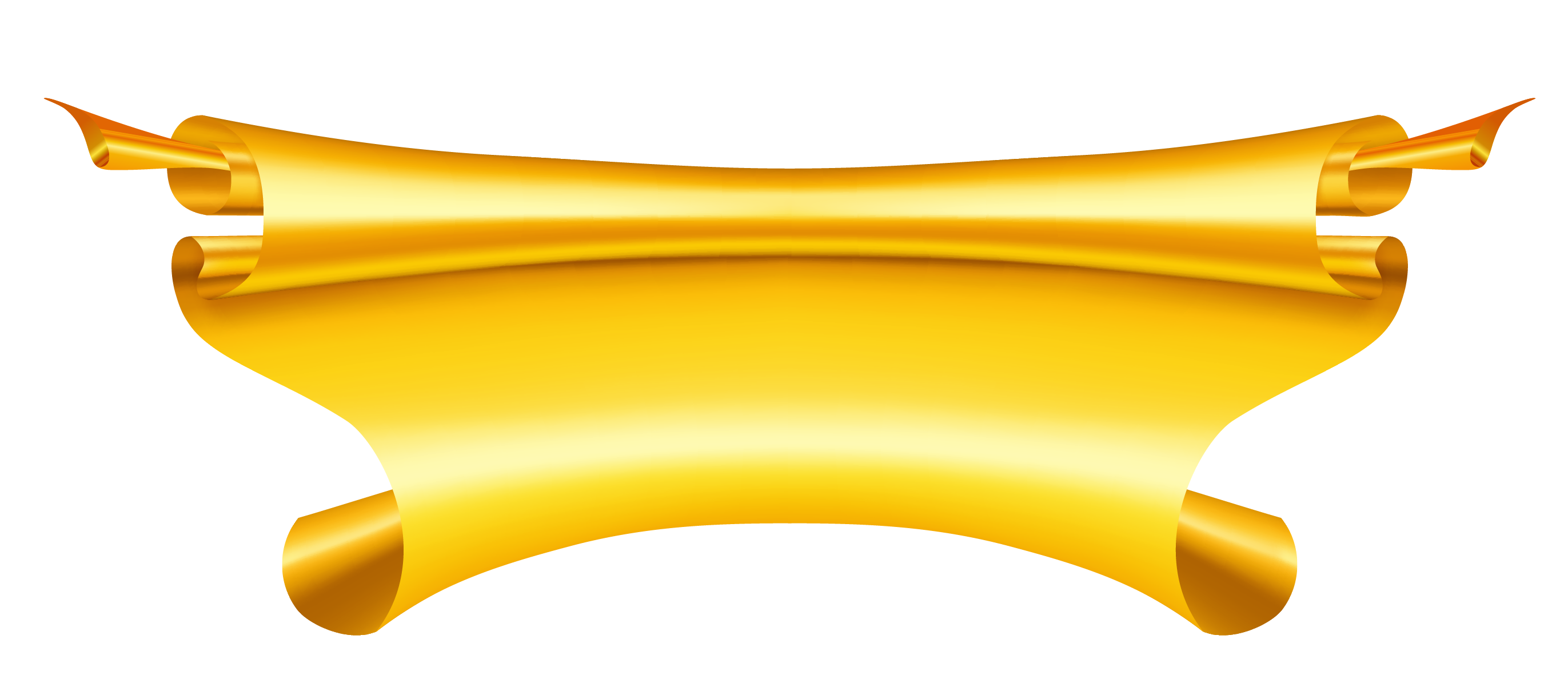 Golden Ribbon PNG Transparent Image