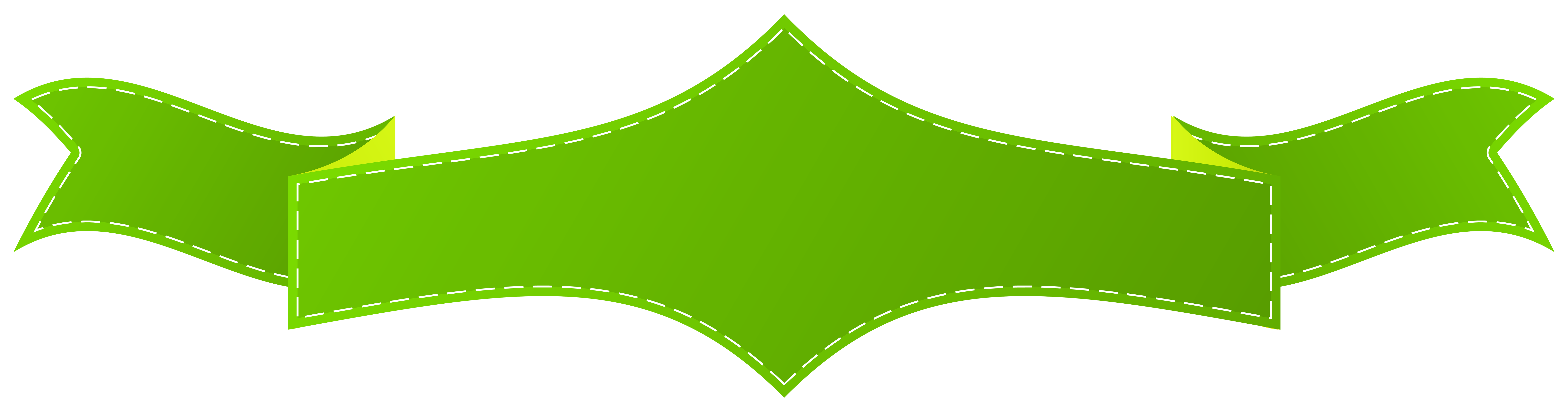 Green Banner PNG Image with Transparent Background