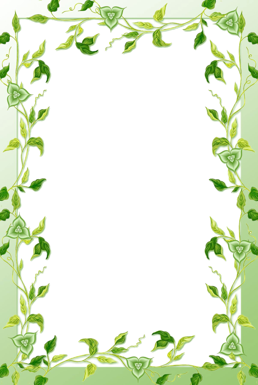Green Floral Border Transparent Background PNG | PNG Arts