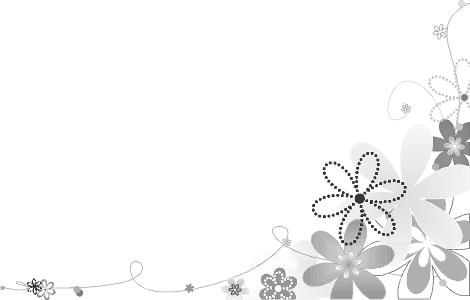 Grey Floral Border PNG Picture