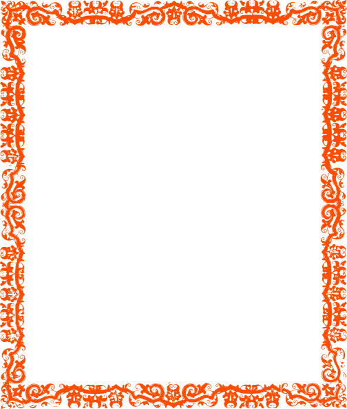 Orange Floral Border PNG Picture
