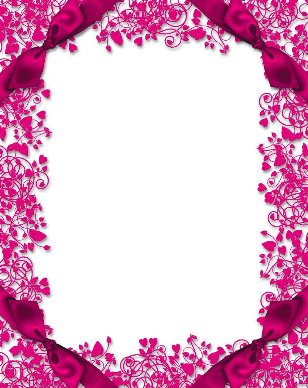 Pink Floral Border PNG High-Quality Image