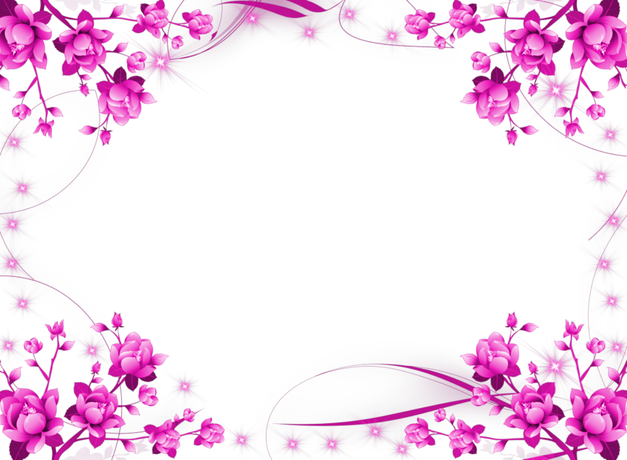 Pink Floral Border PNG Image Transparent