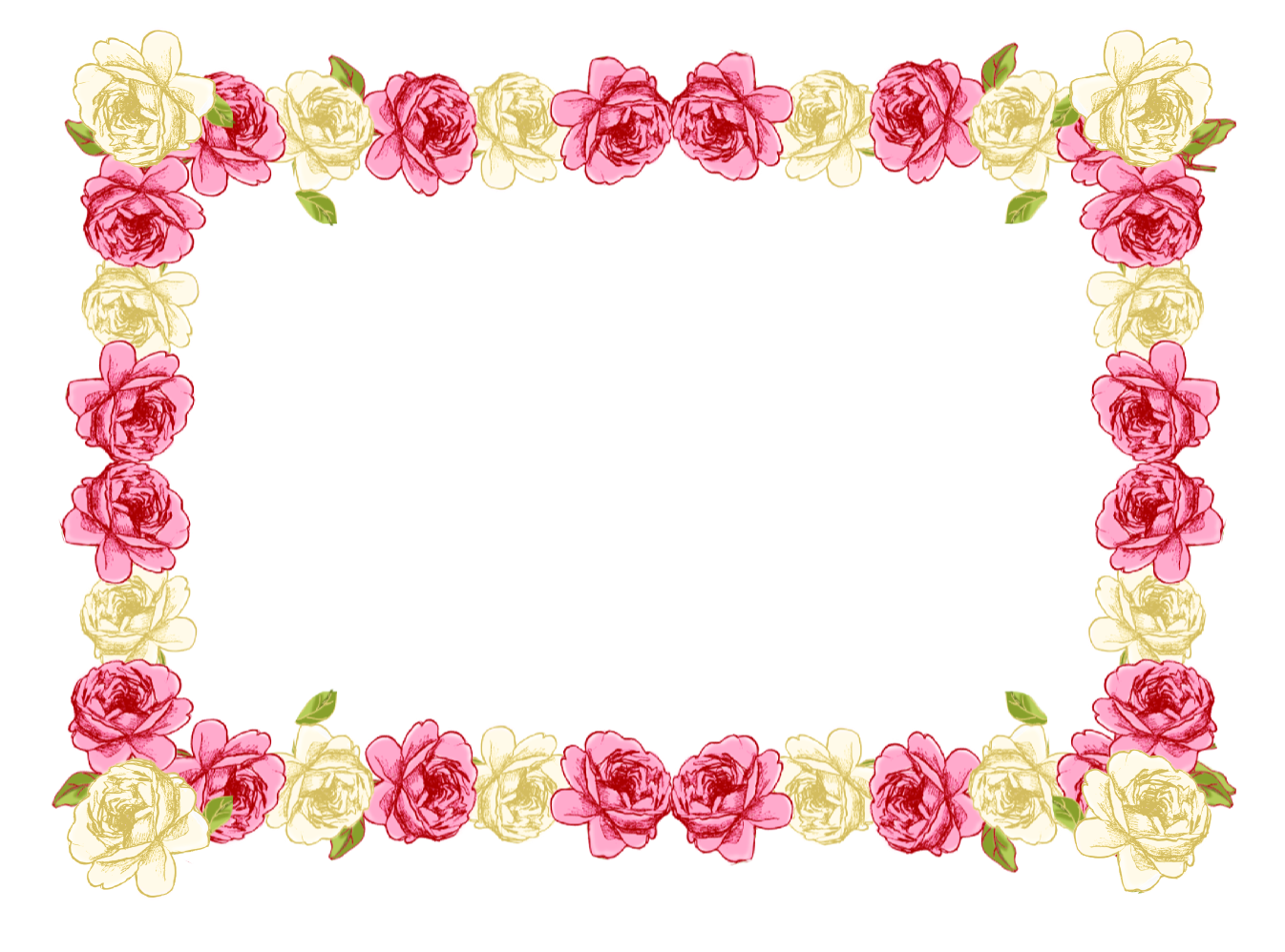 Imagem de PNG de borda floral rosa com fundo transparente