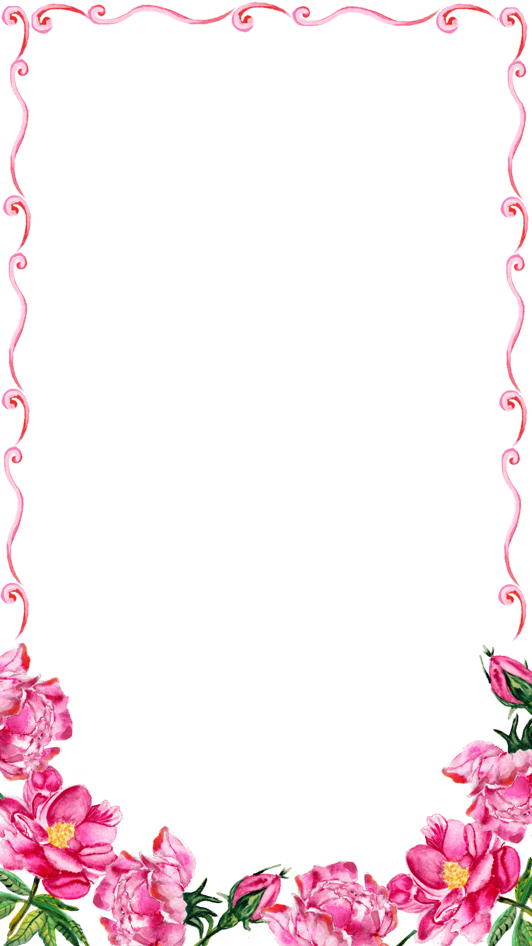 Pink Floral Border PNG Transparent Image
