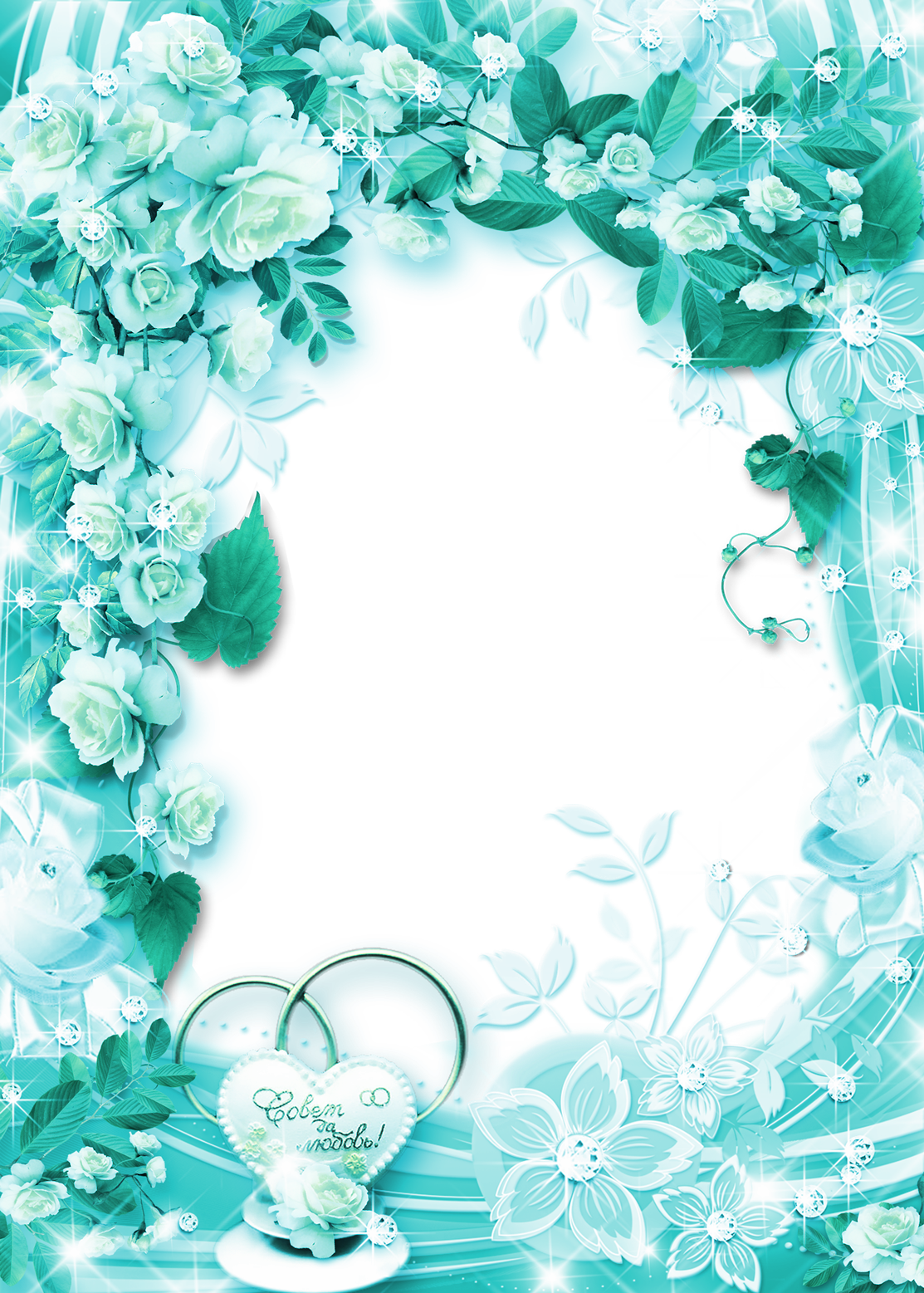 Turquoise Flower Borders And Frames