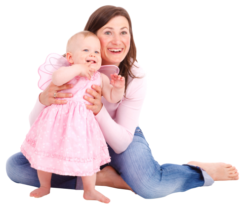 Baby With Mother PNG Photo