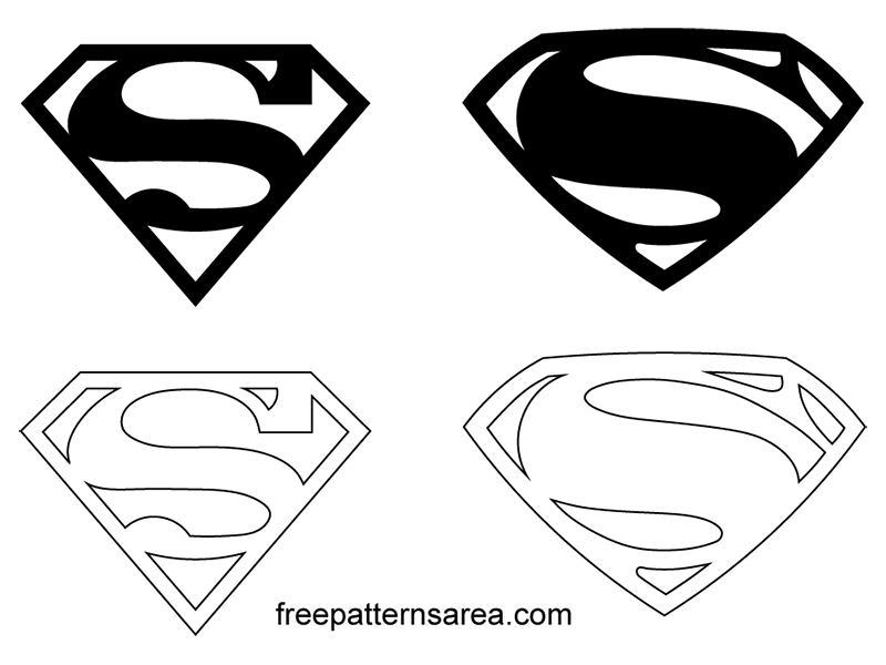 Black And White Superman Logo Transparent Background PNG
