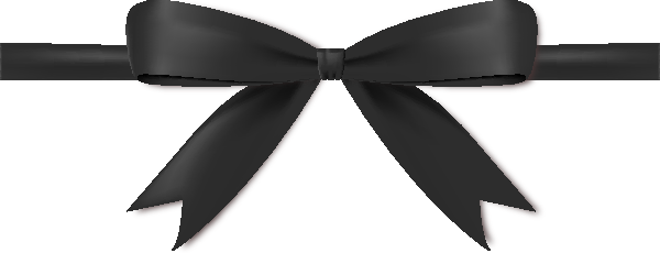 Schwarzes Bogen-Ribbon-PNG-Bild mit transparentem Hintergrund