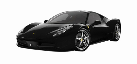 Black Ferrari PNG Gambar Transparan