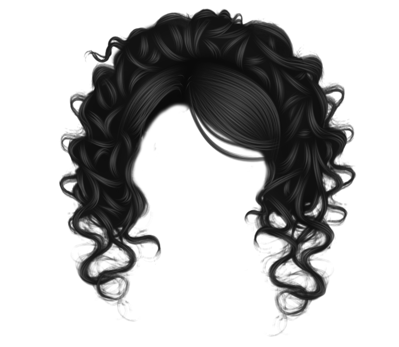 Gambar PNG rambut hitam dengan latar belakang Transparan